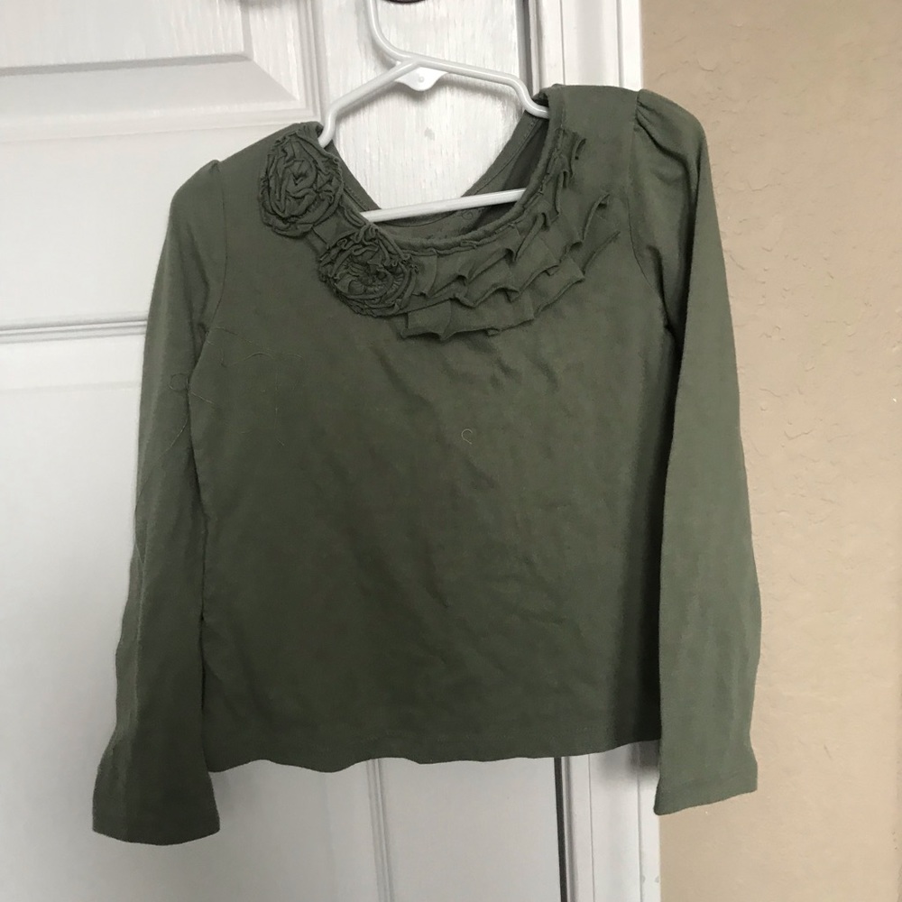 Camo green shirt with flowers